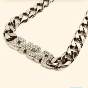 Silver Stainless Steel CD Logo Chunky Link Chain